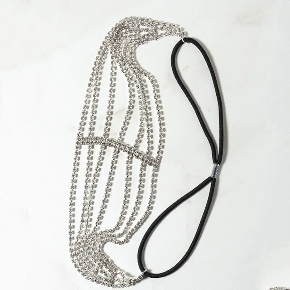 Elastic Rhinestone Chain Headband - Picture 5 of 9